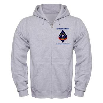 1RB - A01 - 03 - 1st Reconnaissance Battalion with Text Zip Hoodie