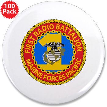 1RBn - M01 - 01 - 1st Radio Battalion 3.5" Button (100 pack) - Click Image to Close
