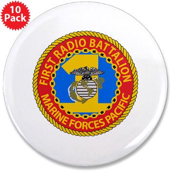 1RBn - M01 - 01 - 1st Radio Battalion 3.5" Button (10 pack) - Click Image to Close