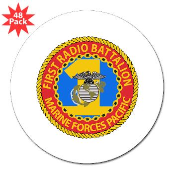 1RBn - M01 - 01 - 1st Radio Battalion 3" Lapel Sticker (48 pk) - Click Image to Close