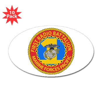 1RBn - M01 - 01 - 1st Radio Battalion Sticker (Oval 10 pk)