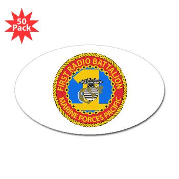 1RBn - M01 - 01 - 1st Radio Battalion Sticker (Oval 50 pk) - Click Image to Close
