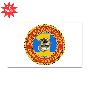 1RBn - M01 - 01 - 1st Radio Battalion Sticker (Rectangle 10 pk) - Click Image to Close