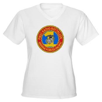 1RBn - A01 - 04 - 1st Radio Battalion Women's V-Neck T-Shirt