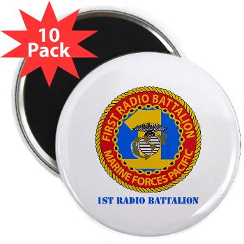 1RBn - M01 - 01 - 1st Radio Battalion with Text 2.25" Magnet (10 pack) - Click Image to Close