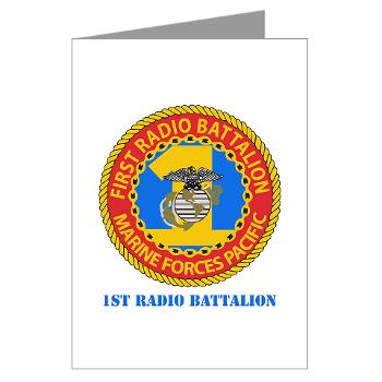1RBn - M01 - 02 - 1st Radio Battalion with Text Greeting Cards (Pk of 10)
