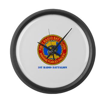 1RBn - M01 - 03 - 1st Radio Battalion with Text Large Wall Clock