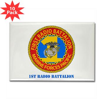 1RBn - M01 - 01 - 1st Radio Battalion with Text Rectangle Magnet (10 pack) - Click Image to Close