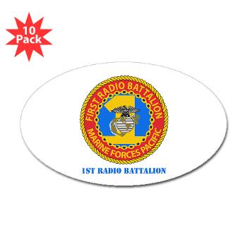 1RBn - M01 - 01 - 1st Radio Battalion with Text Sticker (Oval 10 pk)