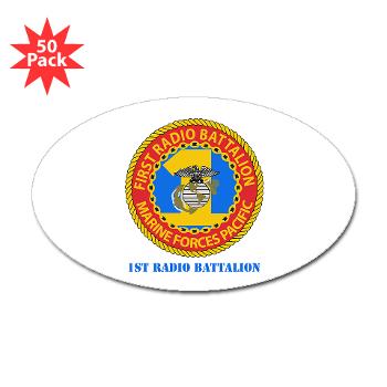 1RBn - M01 - 01 - 1st Radio Battalion with Text Sticker (Oval 50 pk)