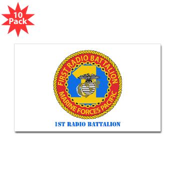 1RBn - M01 - 01 - 1st Radio Battalion with Text Sticker (Rectangle 10 pk) - Click Image to Close