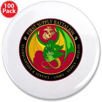 1SB - M01 - 01 - 1st Supply Battalion 3.5" Button (100 pack) - Click Image to Close