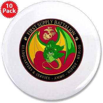 1SB - M01 - 01 - 1st Supply Battalion 3.5" Button (10 pack) - Click Image to Close