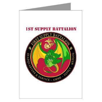 1SB - M01 - 02 - 1st Supply Battalion with Text Greeting Cards (Pk of 20)