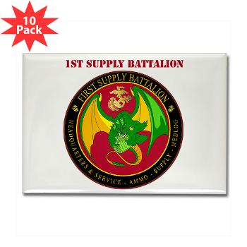 1SB - M01 - 01 - 1st Supply Battalion with Text Rectangle Magnet (10 pack)