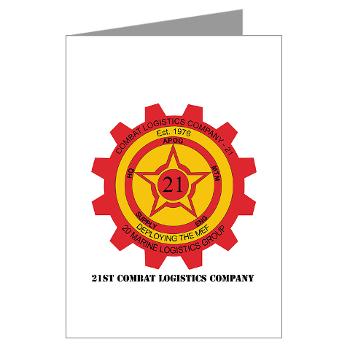 21CLC - M01 - 02 - 21st Combat Logistics Coy with Text - Greeting Cards (Pk of 10) - Click Image to Close