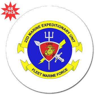 22MEU - M01 - 01 - 22nd Marine Expeditionary Unit - 3" Lapel Sticker (48 pk)