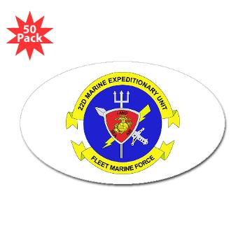22MEU - M01 - 01 - 22nd Marine Expeditionary Unit - Sticker (Oval 50 pk)