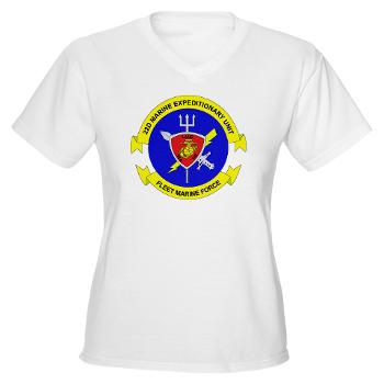 22MEU - A01 - 04 - 22nd Marine Expeditionary Unit - Women's V-Neck T-Shirt - Click Image to Close