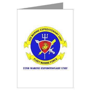 22MEU - M01 - 02 - 22nd Marine Expeditionary Unit with Text - Greeting Cards (Pk of 10)