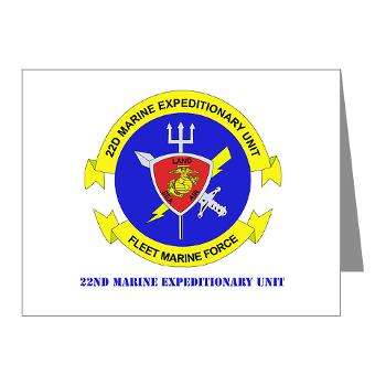 22MEU - M01 - 02 - 22nd Marine Expeditionary Unit with Text - Note Cards (Pk of 20)