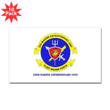 22MEU - M01 - 01 - 22nd Marine Expeditionary Unit with Text - Sticker (Rectangle 10 pk)