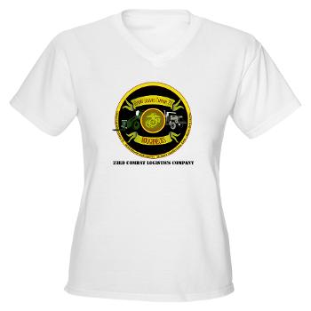 23CLC - A01 - 04 - 23rd Combat Logistics Coy with Text - Women's V-Neck T-Shirt