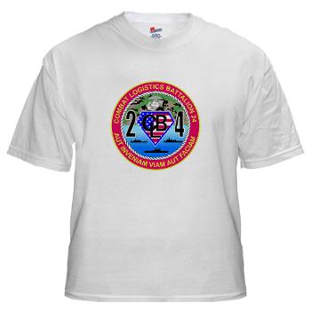 24CLB - A01 - 04 - 24th Combat Logistics Battalion - White T-Shirt - Click Image to Close
