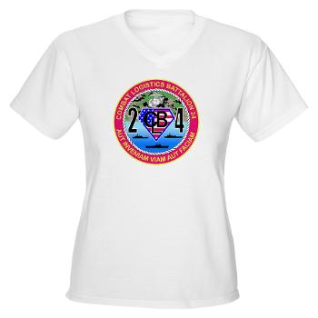 24CLB - A01 - 04 - 24th Combat Logistics Battalion - Women's V -Neck T-Shirt