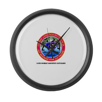 24CLB - M01 - 03 - 24th Combat Logistics Battalion with Text - Large Wall Clock - Click Image to Close