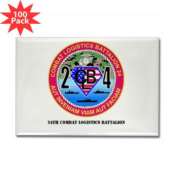 24CLB - M01 - 01 - 24th Combat Logistics Battalion with Text - Rectangle Magnet (100 pack) - Click Image to Close