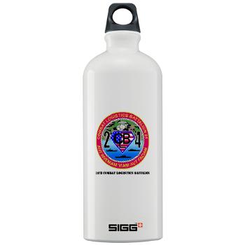 24CLB - M01 - 03 - 24th Combat Logistics Battalion with Text - Sigg Water Bottle 1.0L
