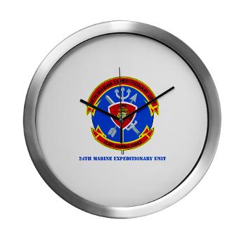24MEU - M01 - 03 - 24th Marine Expeditionary Unit with Text - Modern Wall Clock