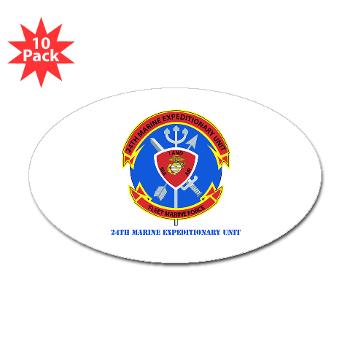 24MEU - M01 - 01 - 24th Marine Expeditionary Unit with Text - Sticker (Oval 10 pk) - Click Image to Close