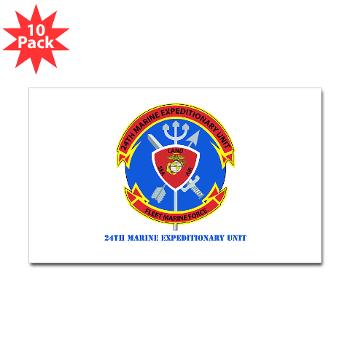 24MEU - M01 - 01 - 24th Marine Expeditionary Unit with Text - Sticker (Rectangle 10 pk)