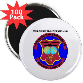 26CLB - M01 - 01 - 26th Combat Logistics Battalion with Text - 2.25" Magnet (100 pack) - Click Image to Close