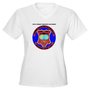 26CLB - A01 - 04 - 26th Combat Logistics Battalion with Text - Women's V -Neck T-Shirt