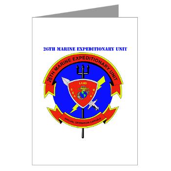 26MEU - M01 - 02 - 26th Marine Expeditionary Unit with Text - Greeting Cards (Pk of 10)