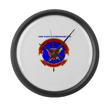 26MEU - M01 - 03 - 26th Marine Expeditionary Unit with Text - Large Wall Clock