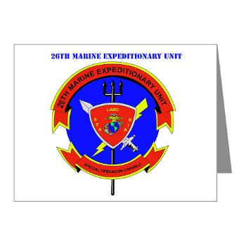 26MEU - M01 - 02 - 26th Marine Expeditionary Unit with Text - Note Cards (Pk of 20) - Click Image to Close