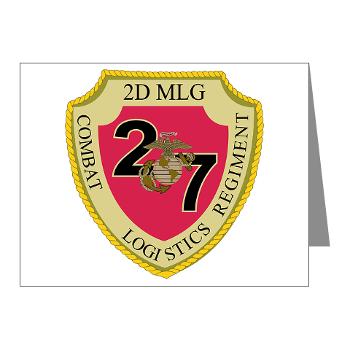 27CLR - M01 - 02 - 27th Combat Logistics Regiment - Note Cards (Pk of 20)