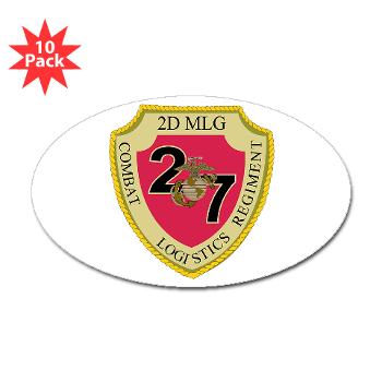 27CLR - M01 - 01 - 27th Combat Logistics Regiment - Sticker (Oval 10 pk) - Click Image to Close
