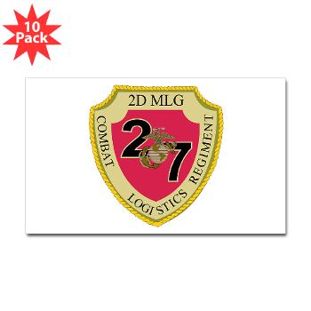 27CLR - M01 - 01 - 27th Combat Logistics Regiment - Sticker (Rectangle 10 pk) - Click Image to Close