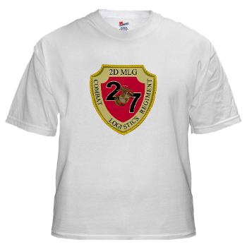 27CLR - A01 - 04 - 27th Combat Logistics Regiment - White T-Shirt - Click Image to Close