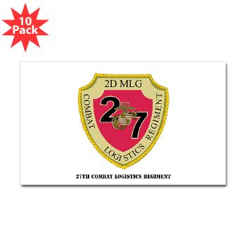 27CLR - M01 - 01 - 27th Combat Logistics Regiment with Text - Sticker (Rectangle 10 pk) - Click Image to Close