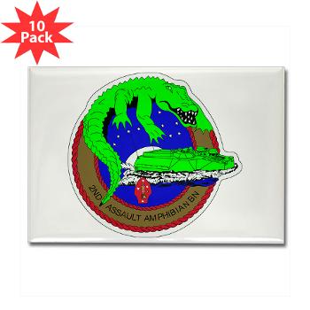 2AAB - M01 - 01 - 2nd Assault Amphibian Battalion Rectangle Magnet (10 pack)