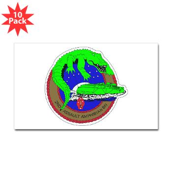 2AAB - M01 - 01 - 2nd Assault Amphibian Battalion Sticker (Rectangle 10 pk) - Click Image to Close