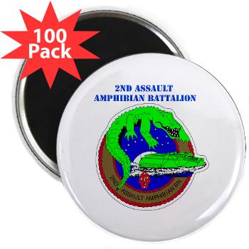 2AAB - M01 - 01 - 2nd Assault Amphibian Battalion with Text 2.25" Magnet (100 pack)