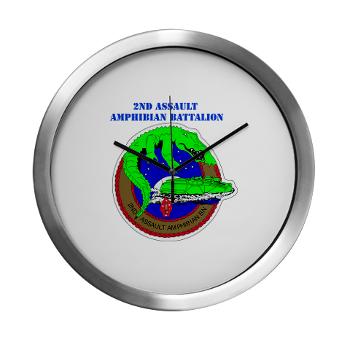 2AAB - M01 - 03 - 2nd Assault Amphibian Battalion with Text Modern Wall Clock - Click Image to Close