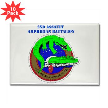 2AAB - M01 - 01 - 2nd Assault Amphibian Battalion with Text Rectangle Magnet (10 pack) - Click Image to Close
